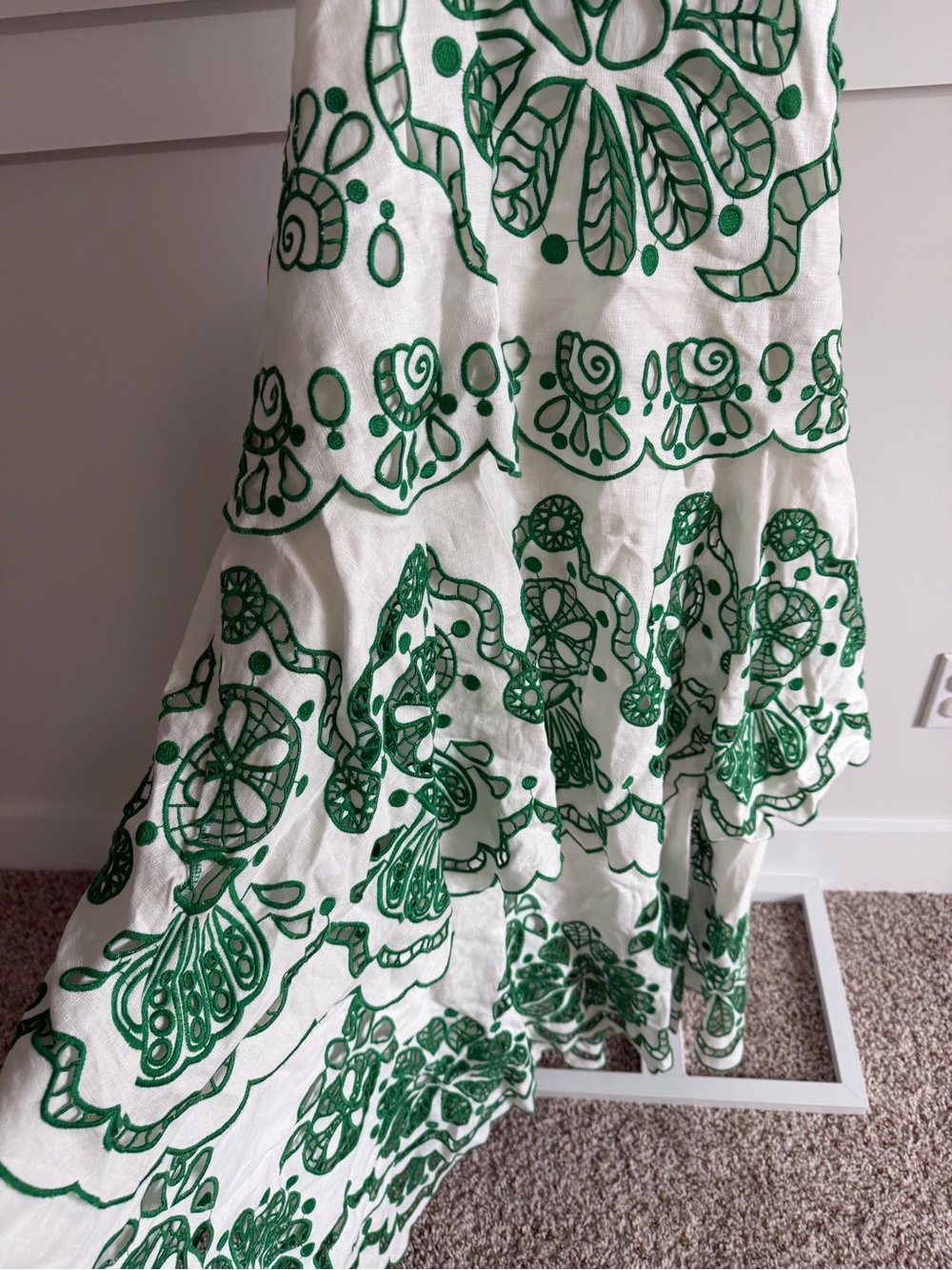 Farm Rio Tiered Eyelet Dress with Floral Cutwork - Picture 6 of 11